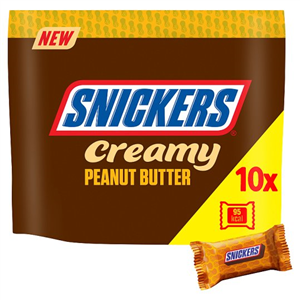 Snickers Creamy Peanut Butter Chocolate Bars 10 Pack 182g