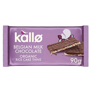 Kallo Organic Milk Chocolate Thin Rice Cakes 90g