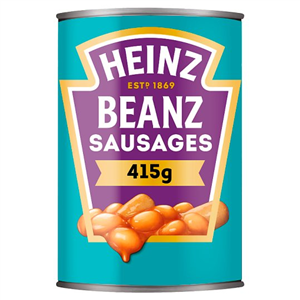 Heinz Baked Beans With Pork Sausages In Tomato Sauce 415g