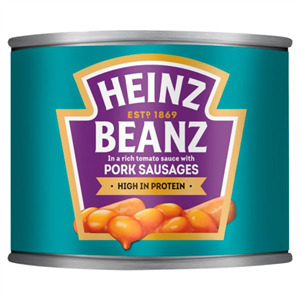 Heinz Baked Beans With Pork Sausages In Tomato Sauce 200g