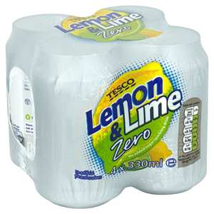 Tesco Lemon And Lime Zero 4X330ml