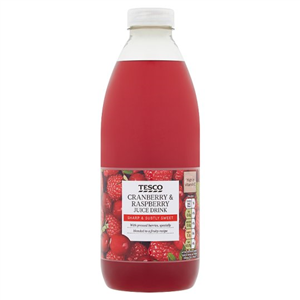 Tesco Cranberry & Raspberry Juice Drink 1 Litre