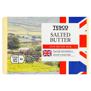 Tesco British Salted Block Butter 250G