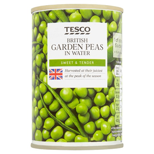 Tesco British Garden Peas In Water 290g