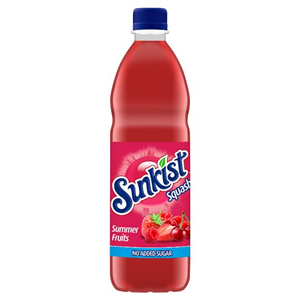 Sunkist No Added Sugar Summer Fruits Squash 1 Litre