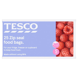 Tesco Zip Seal Food & Freezer Bags 25 Small