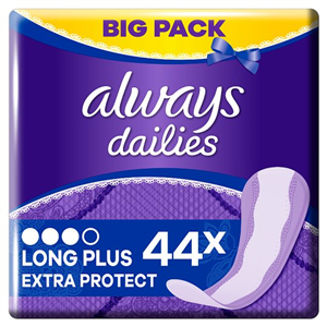 Always Dailies Extra Protect Long Plus Panty Liners 44 Pack