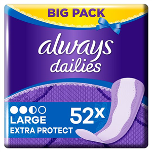 Always Dailies Extra Protect Large Panty Liners 52 Pack