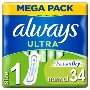 Always Ultra Size 1 Sanitary Towels 34Pack