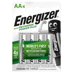 Energizer Power Plus AA 4 Pack Rechargeable Batteries