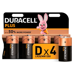 Duracell Plus D 4 Pack