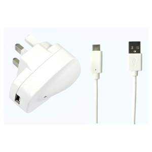 2.4A Home Charger With Usb C To A Cable White