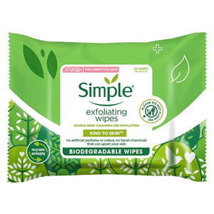 Simple Kind To Skin Exfoliating Wipes 20 Pack