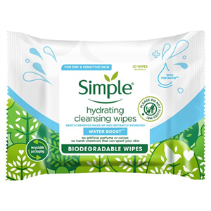 Simple Hydrating Cleanser Facial Wipes 20 Wipes