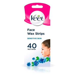 Veet Wax Strips Sensitive Skin Face 40 Pack