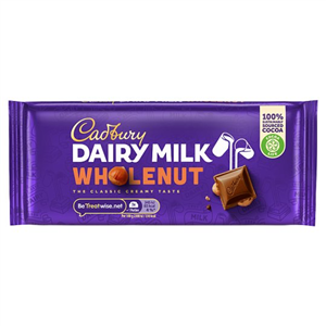 Cadbury Dairy Milk Whole Nut Chocolate Bar 120G