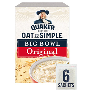 Quaker Oat So Simple Big Bowl Original Porridge 6 X 38.5G 231G