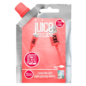 Juice Apple Lightning 15cm Charging Cable Coral