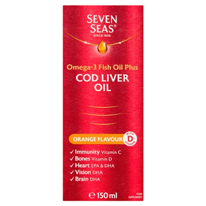Seven Seas Cod Liver Oil Orange Flavour Liquid 150 Ml