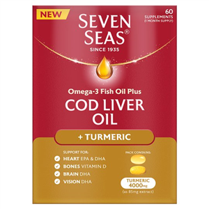 Seven Seas Supplement Cod Liver Oil Plus Turmeric Supplement 60 Pack