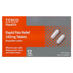 Tesco Rapid Pain Relief Ibuprofen 12S