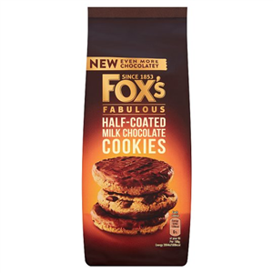 Fox's Half Coated Milk Chocolate Cookies 175G