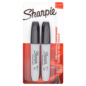 Sharpie Chisel Tip Permanent Marker Black 2 Pack