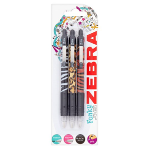 Zebra Animal Print Ball Pens 3 Pack