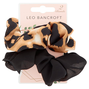 Leo Bancroft Scrunchies Fabric Black 2 Pack