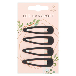Leo Bancroft Curl Clips Black 4 Pack
