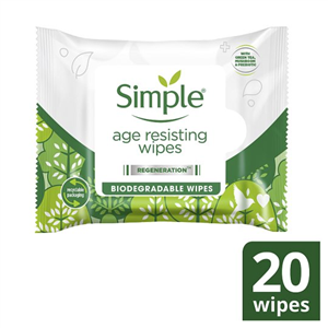 Simple Age Resisting Wipes 20 Pack