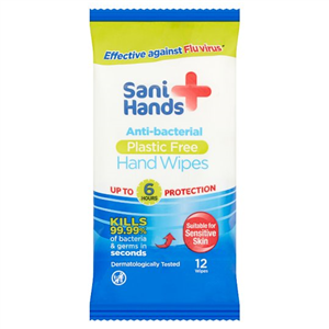 Sani Hands Anti-Bacterial 12 Hand Wipes