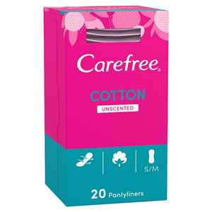 Carefree Unscented Panty Liners 20 Pack