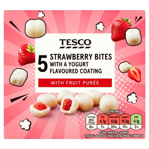 Tesco Yogurt Coated Strawberry Fruit Bites 125G