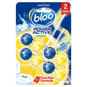 Bloo Power Active Lemon Toilet Rim Block 2X50g
