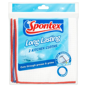 Spontex Long Lasting Kitchen Cloth 2 Pack