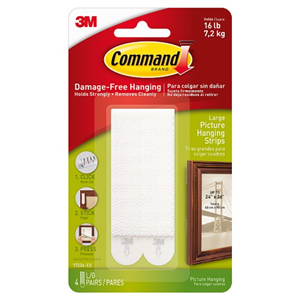 Command Large Picture Hanging Strips 4 Sets