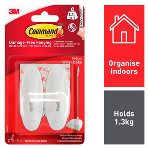 Command White Wire Hooks 2 Pack