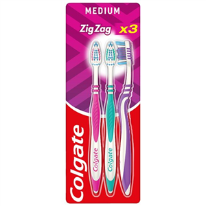 Colgate Toothbrush Zigzag Flexible Medium Triple Pack