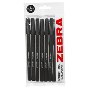Zebra Smooth Ink Black 8 Pack