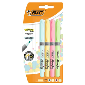 Bic Pastel Pocket Highlighters 4 Pack
