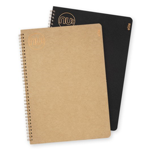 Nu Kraft A4 Wiro Notebook Black & Kraft Assorted