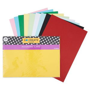 Go Create Coloured Card 20 Sheets