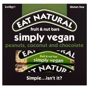 Eat Natural Simply Vegan Bars 3 X 45G