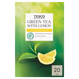 Tesco Green Tea With Lemon 20 Tea Bags 50G