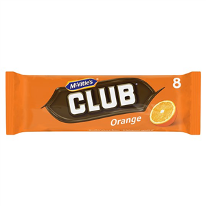 Mcvitie's Club Orange Chocolate Biscuit 8 Pack 176G