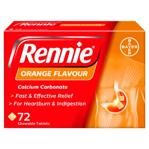 Rennie 72 Orange Flavour Chewable Tablets