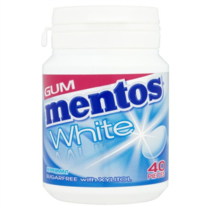 Mentos Gum White Peppermint Bottle 60G