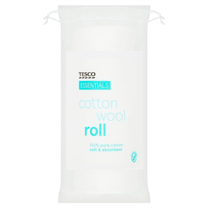 Tesco Essentials Cotton Wool Roll 180G