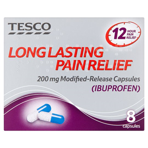 Tesco Ibuprofen Long Lasting 8 Capsules